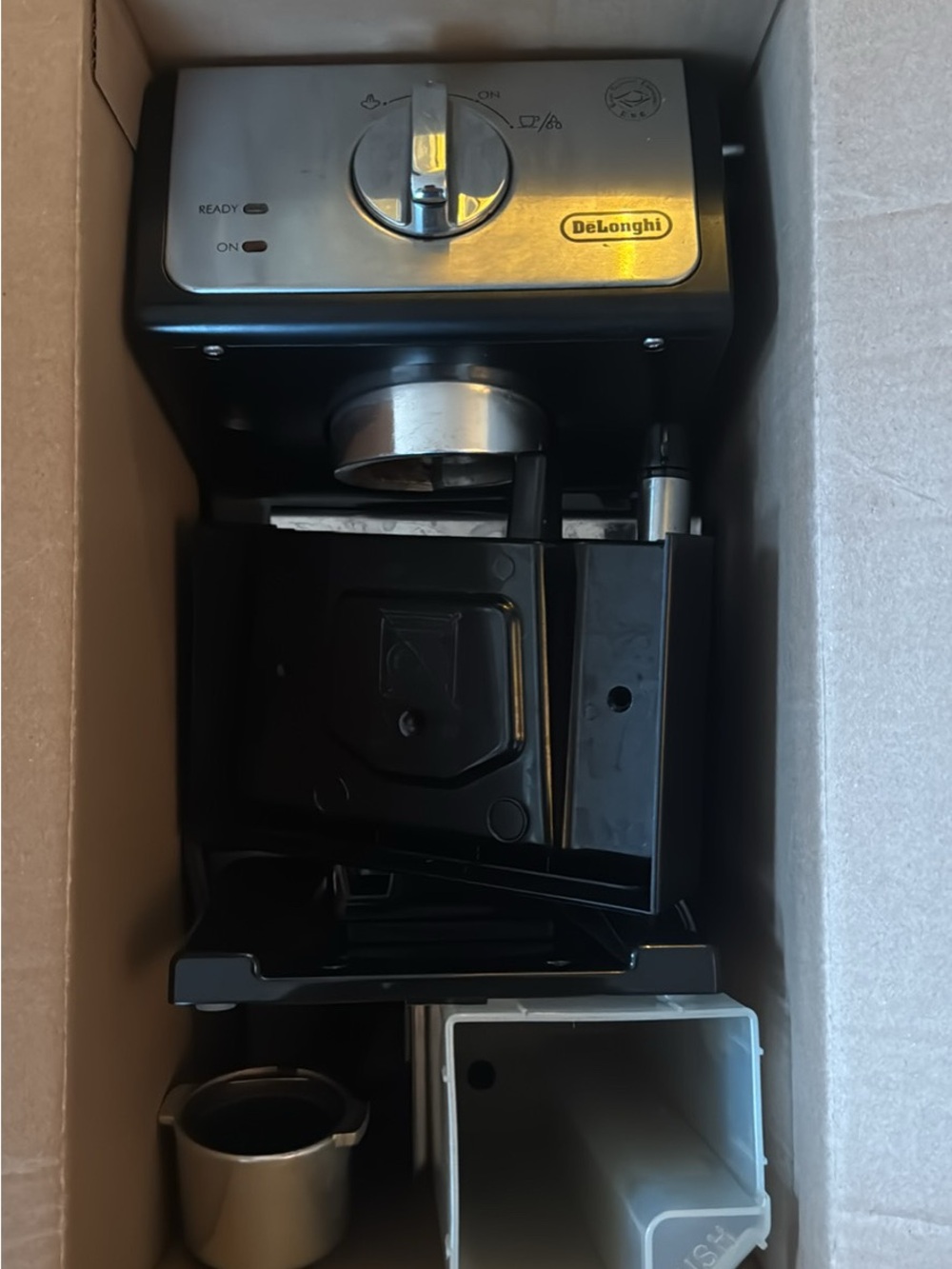 DeLonghi Espresso Machine - Black and Stainless Steel